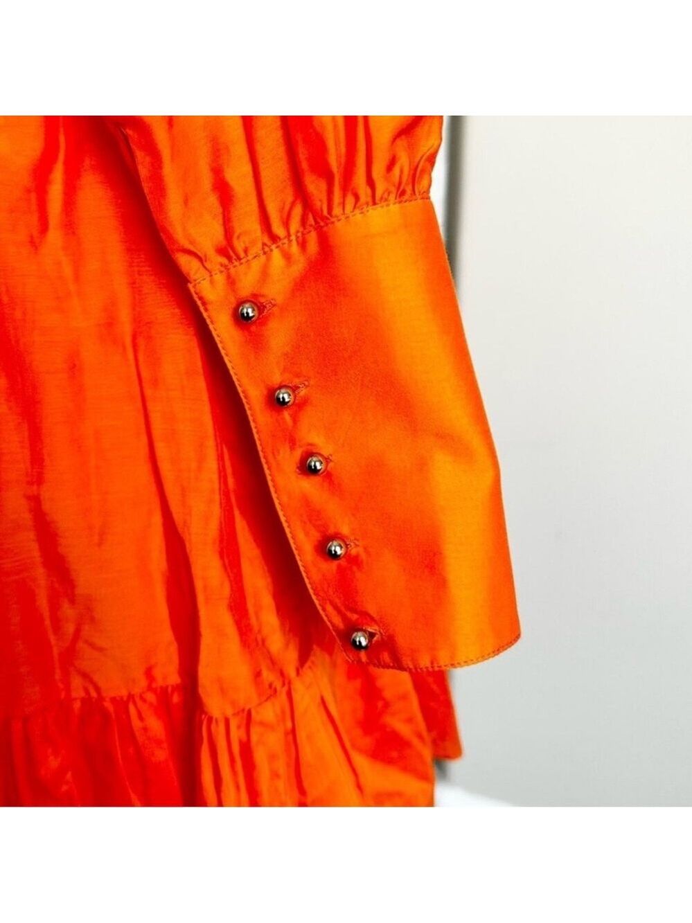Robert Rodriguez Orange Silk Ling Sleeve Dress With Belt Size 2 NWT - Picture 7 of 13